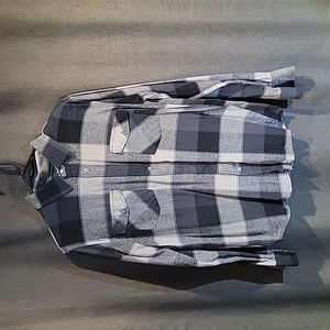 Gray and black button up